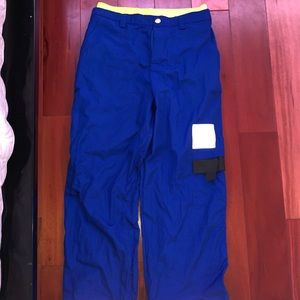forever 21 blue and yellow nada pants size m